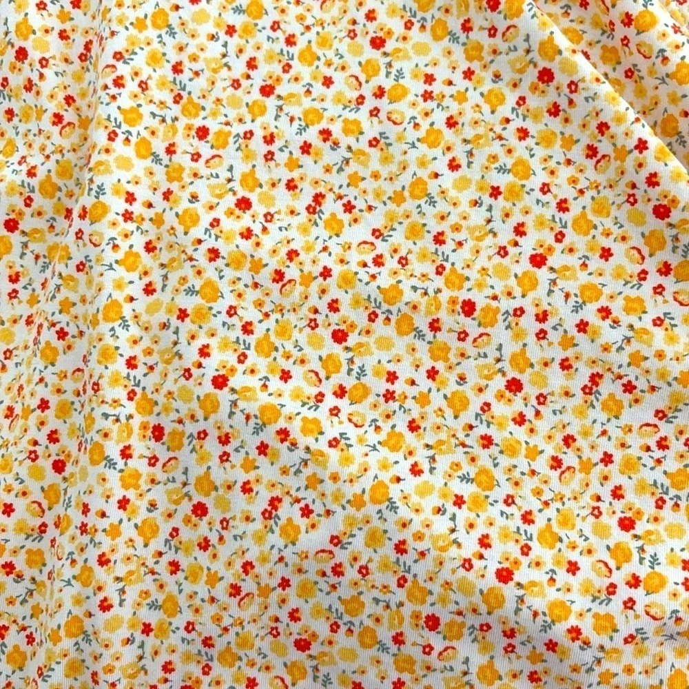 NWOT Lands' End Gold/Yellow Flutter Sleeve Wrap/Tie Blouse.Floral Design.Size 2X - Picture 6 of 10